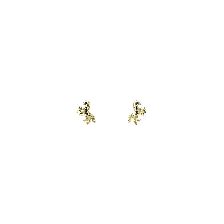 Gold Peck Earrings Horse