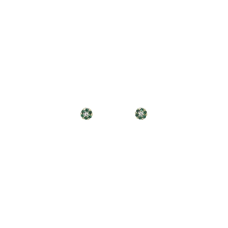Gold Earrings with Emeralds
