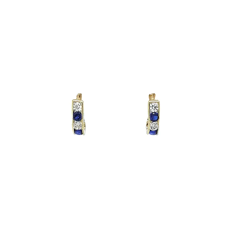 Gold Earrings with Sapphire