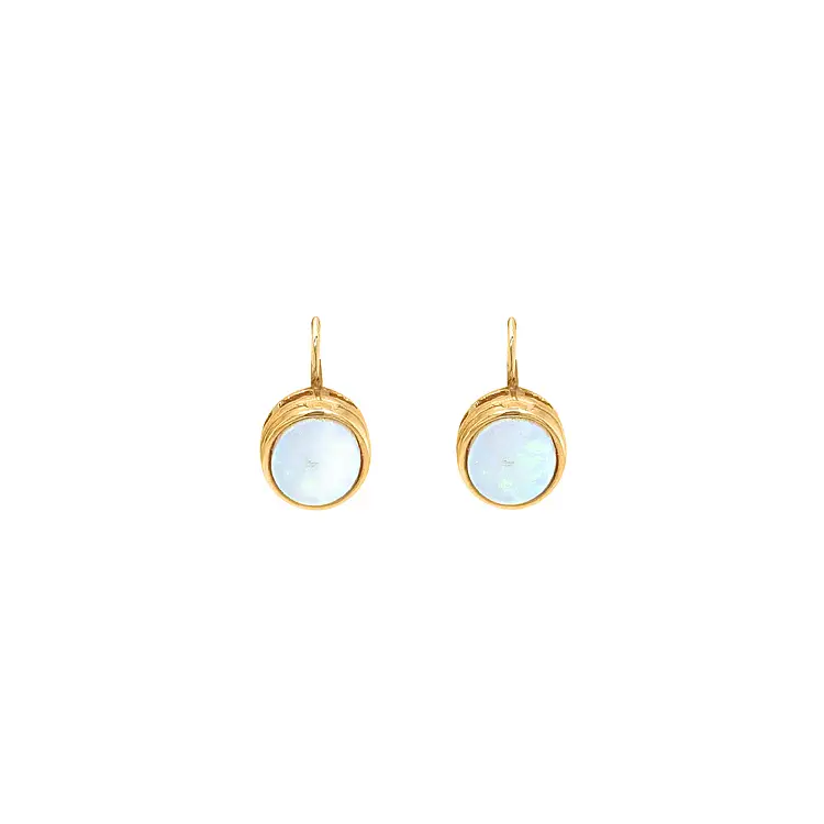 Gold Earrings with Opals