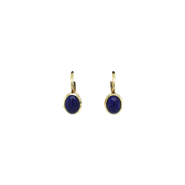 Gold Earrings Lapis Lazuli