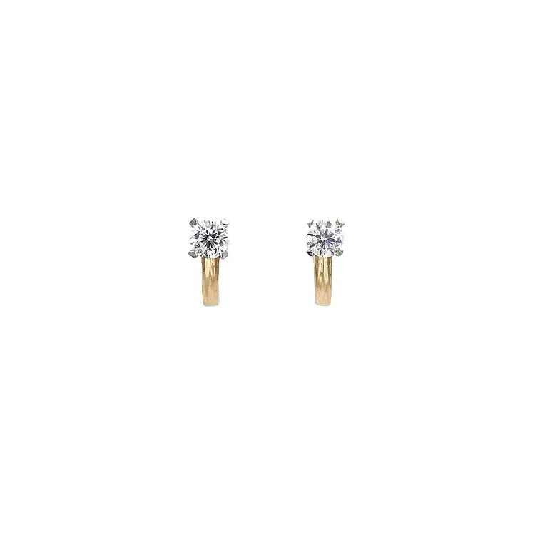 Gold Earrings with Zircons