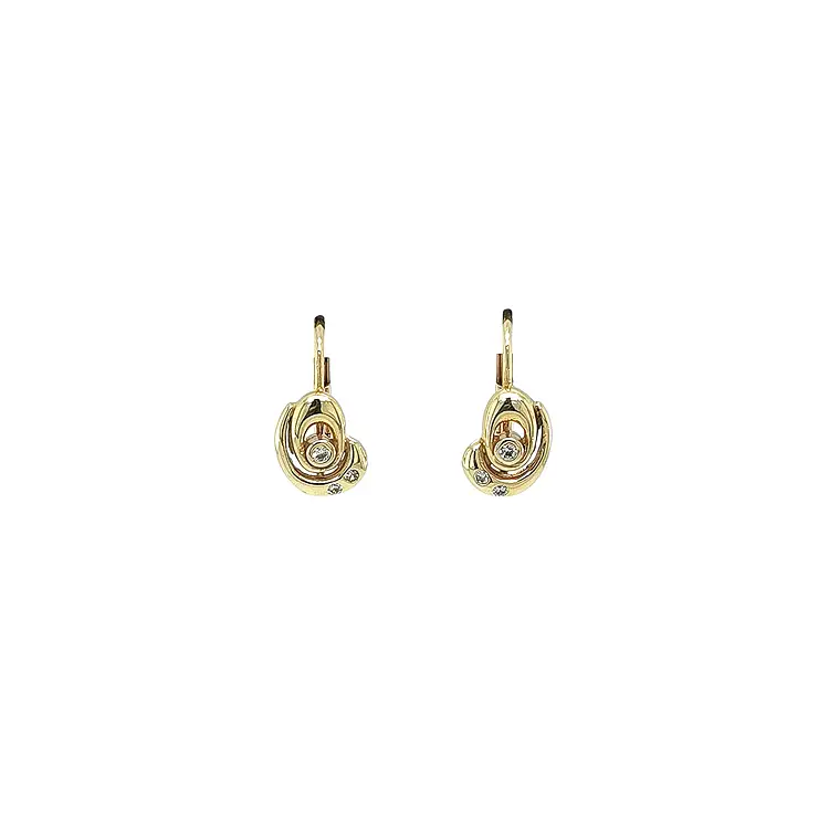 Gold Earrings with Zircons