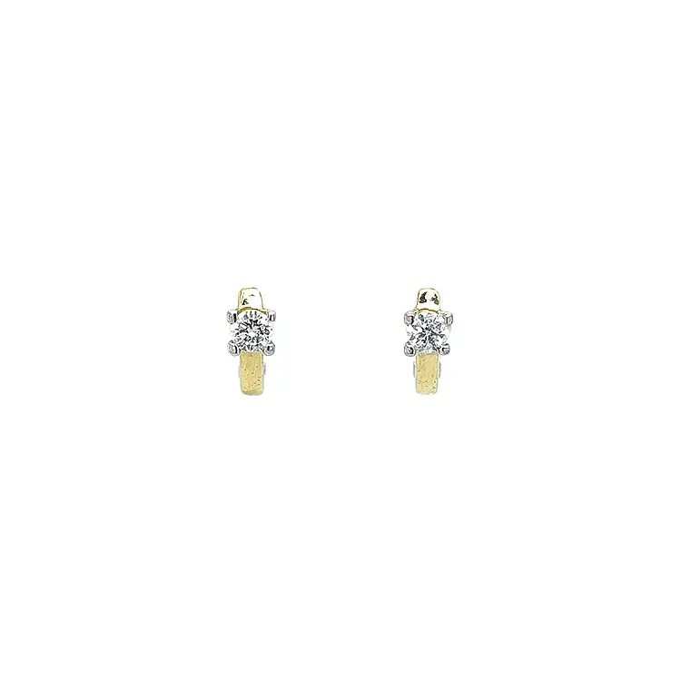 Gold Earrings with Zircons