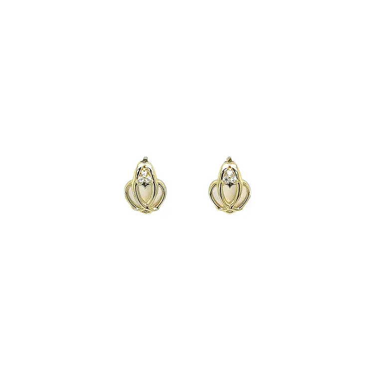 Gold Earrings with Zircons