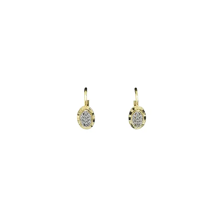 Gold Earrings with Zircons