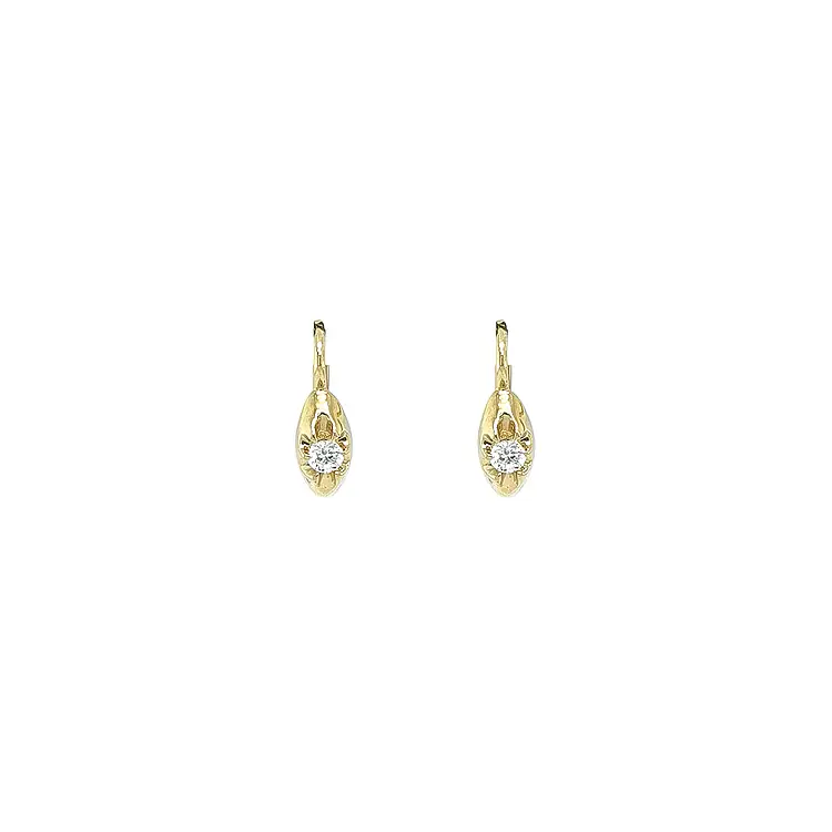 Gold Earrings with Zircons