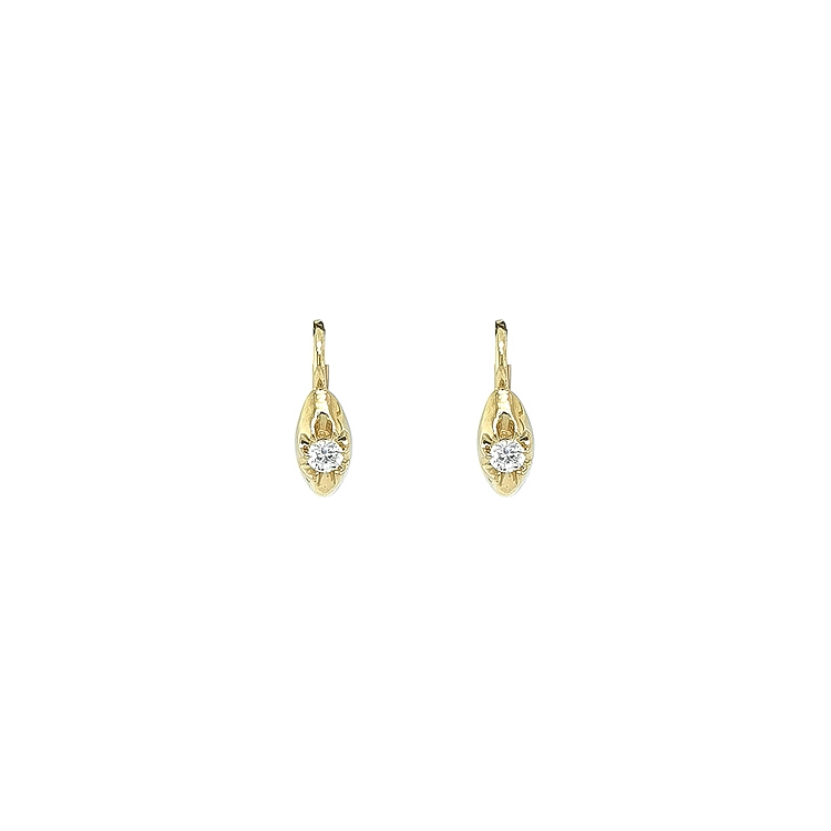 Gold Earrings with Zircons