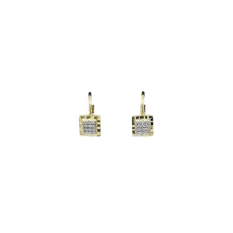 Gold Earrings with Zircons