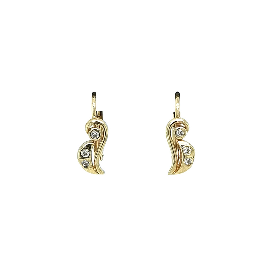 Gold Earrings with Zircons