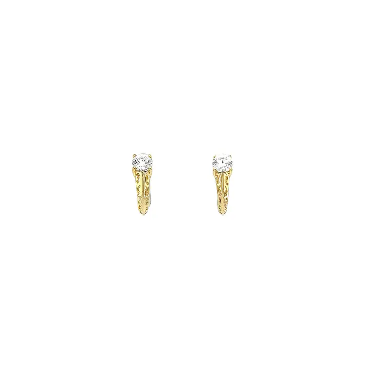 Gold Earrings with Zircons