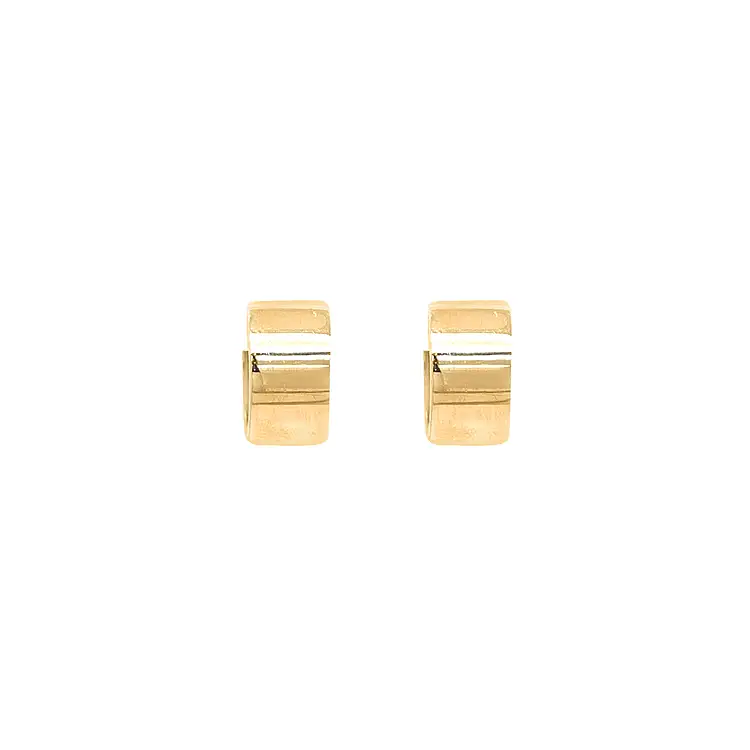 Gold Round Earrings