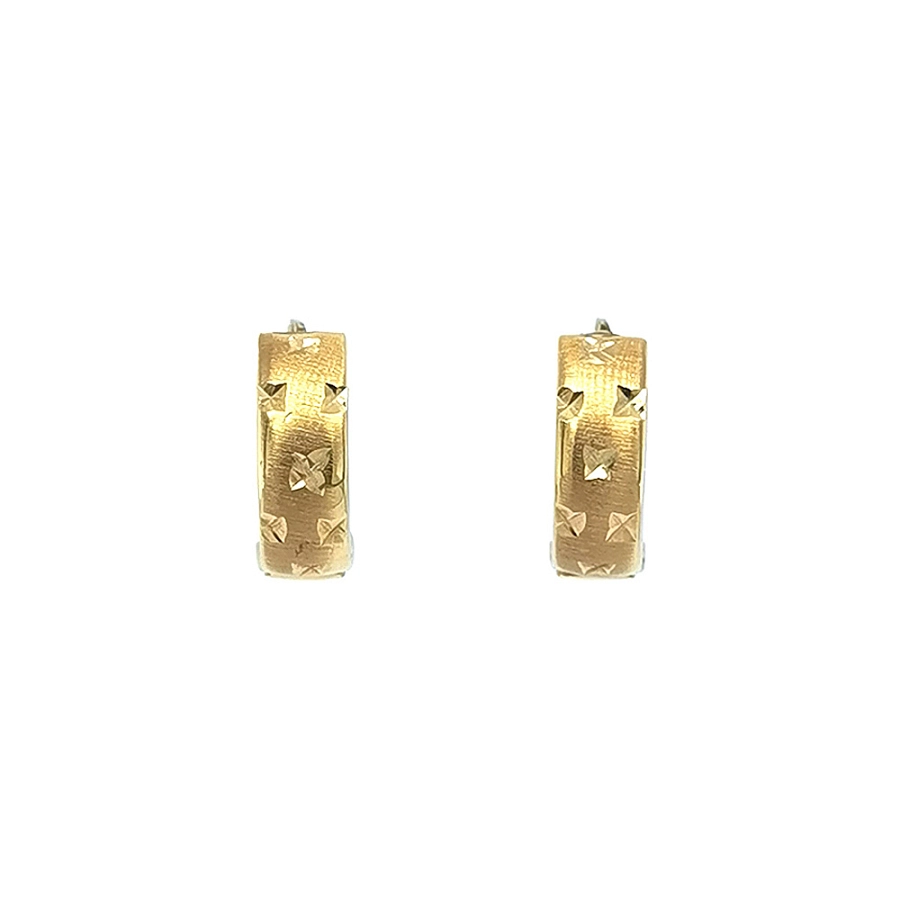 Gold Round Earrings
