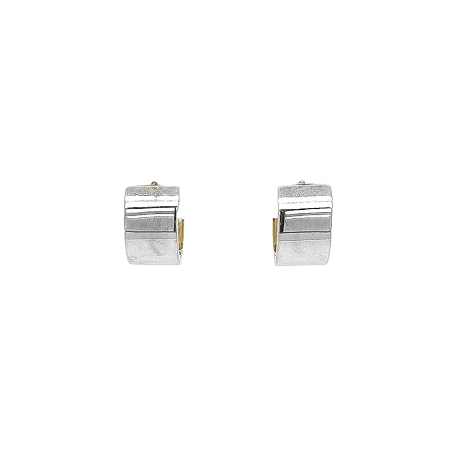 Round Earrings made of Combination Gold