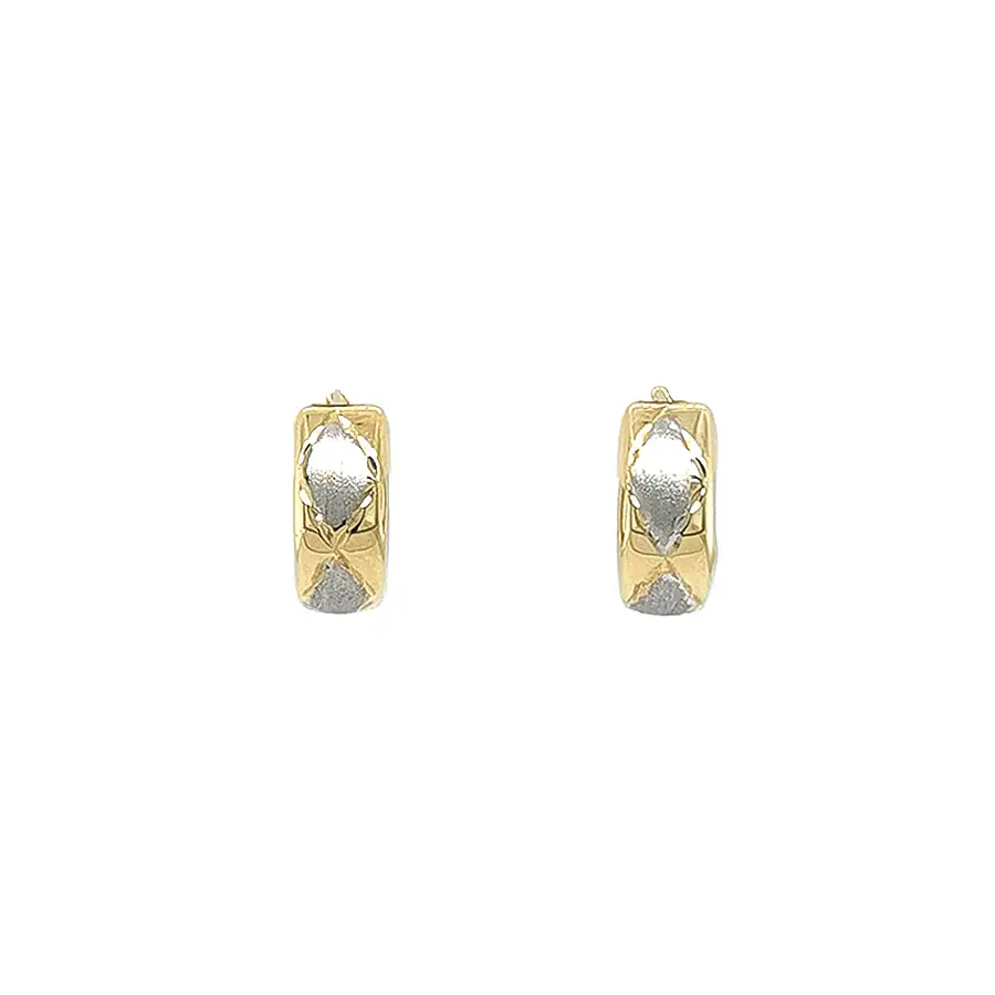 Round Earrings made of Combination Gold