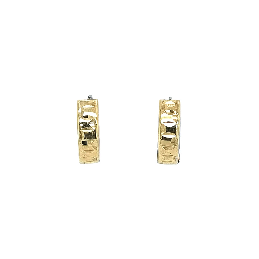 Double-sided Round Earrings made of Combination Gold