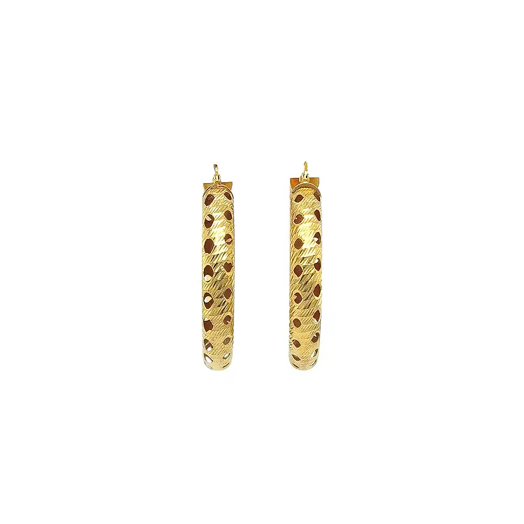 Gold Round Earrings