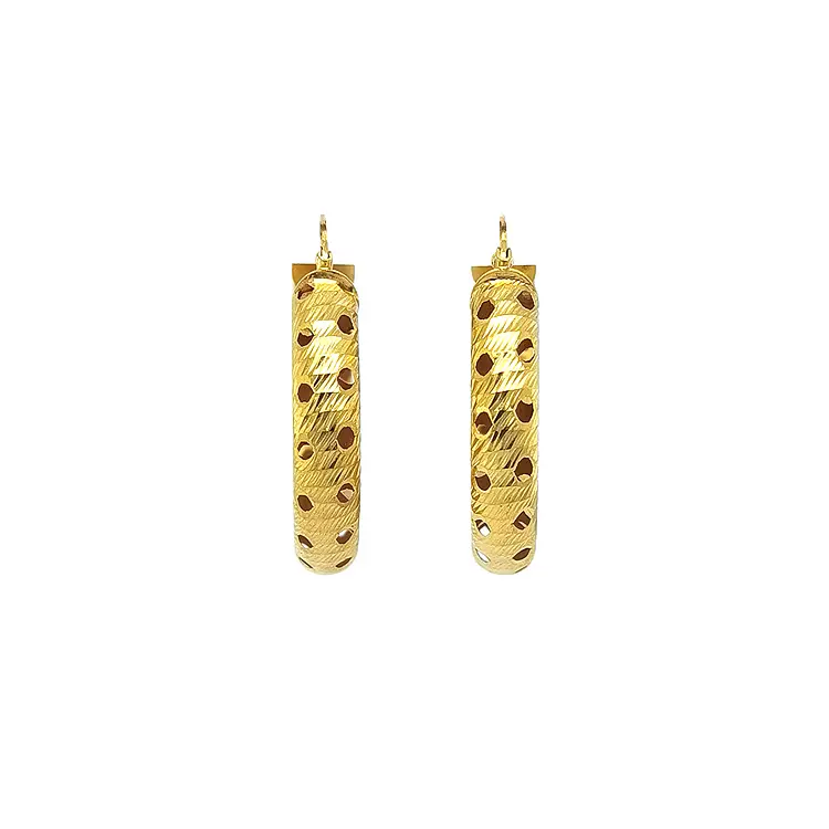 Gold Round Earrings
