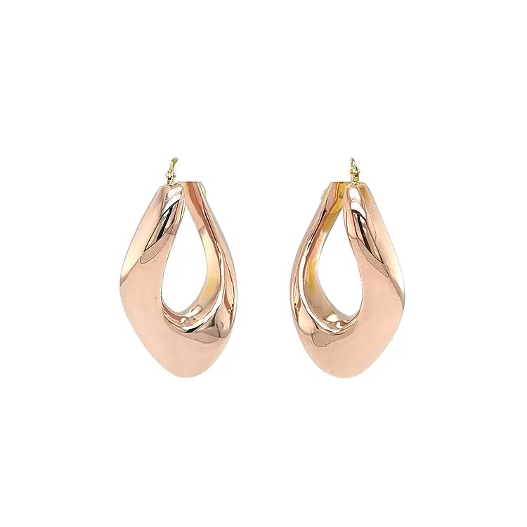Round Earrings made of Pink Gold