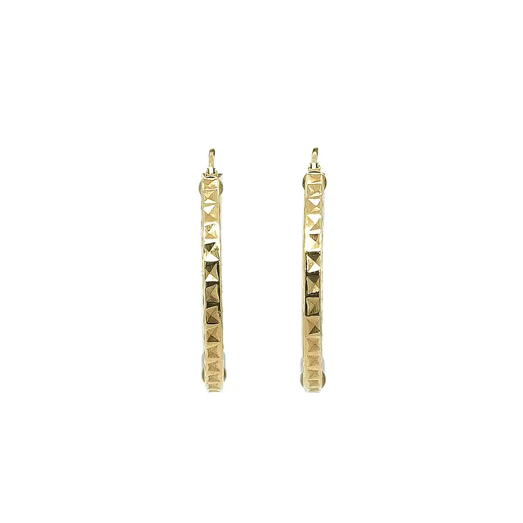 Gold Round Earrings