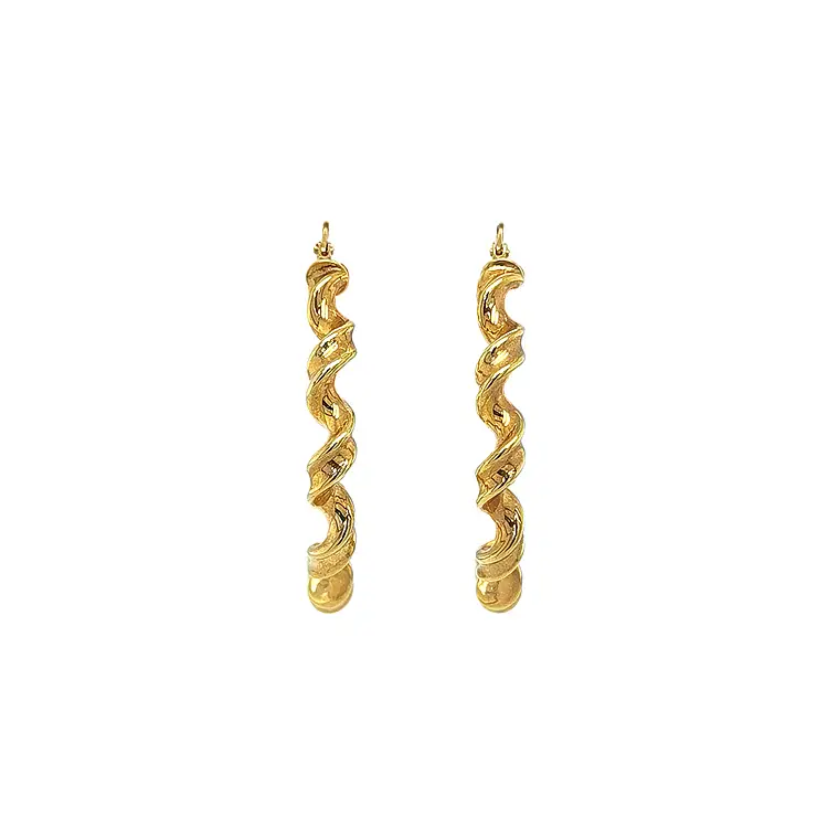 Gold Round Earrings