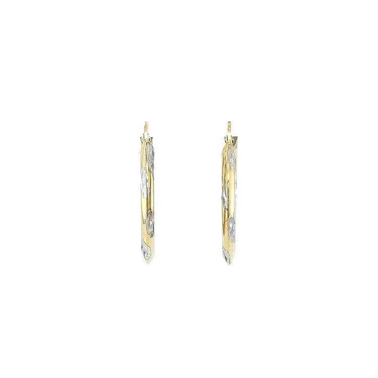 Round Earrings made of Combination Gold