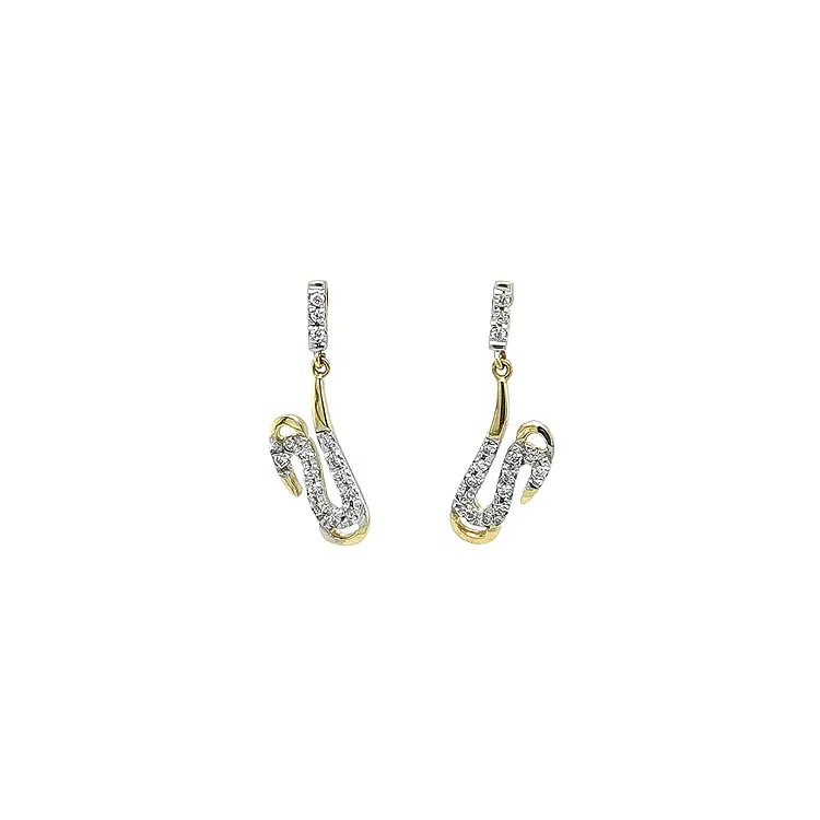 Gold Earrings with Zircons