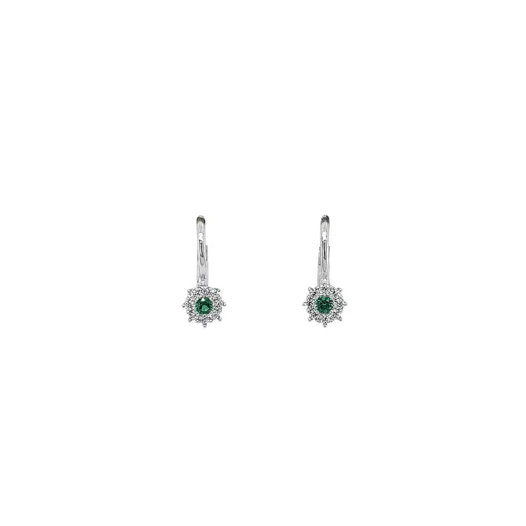 White Gold Emerald Earrings