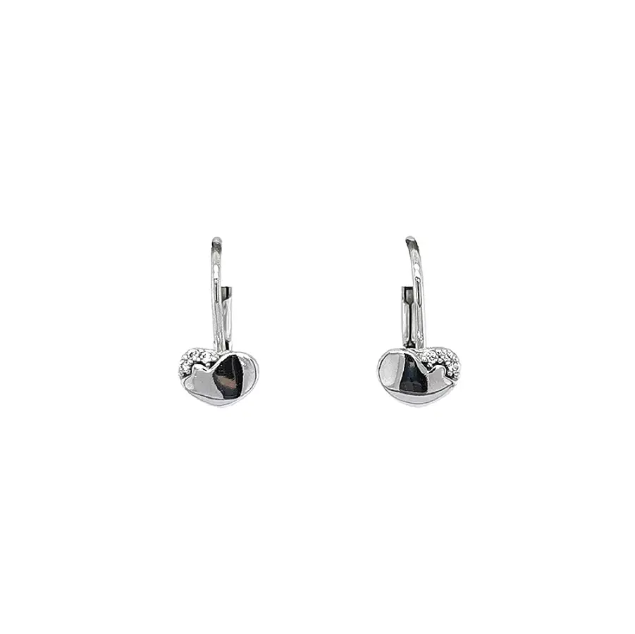 Earrings Sdrce with White Gold Zircons