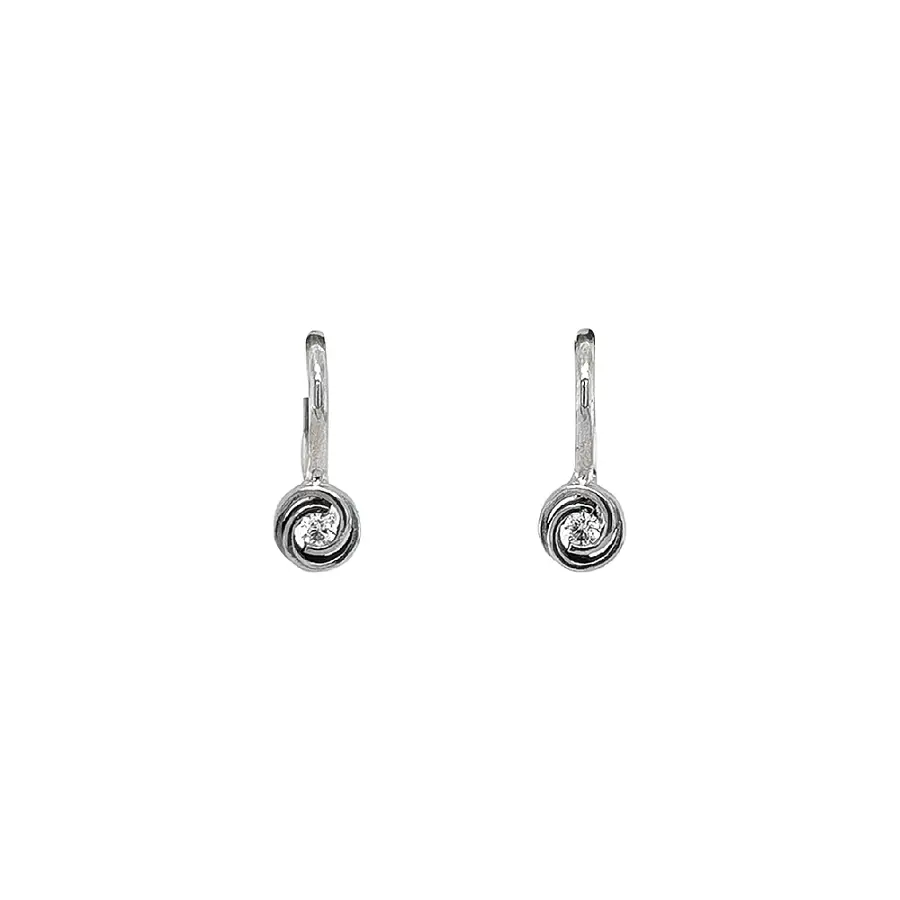Elegant White Gold Earrings with Zirconia