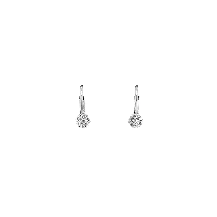 Earrings with White Gold Zircons
