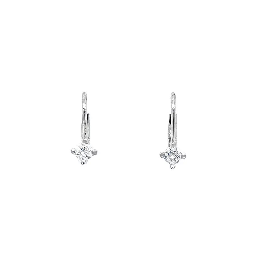 Earrings with White Gold Zircons