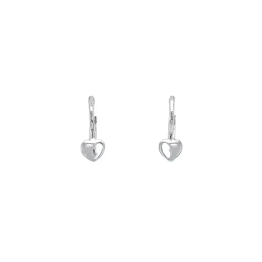 White Gold Hearts Earrings
