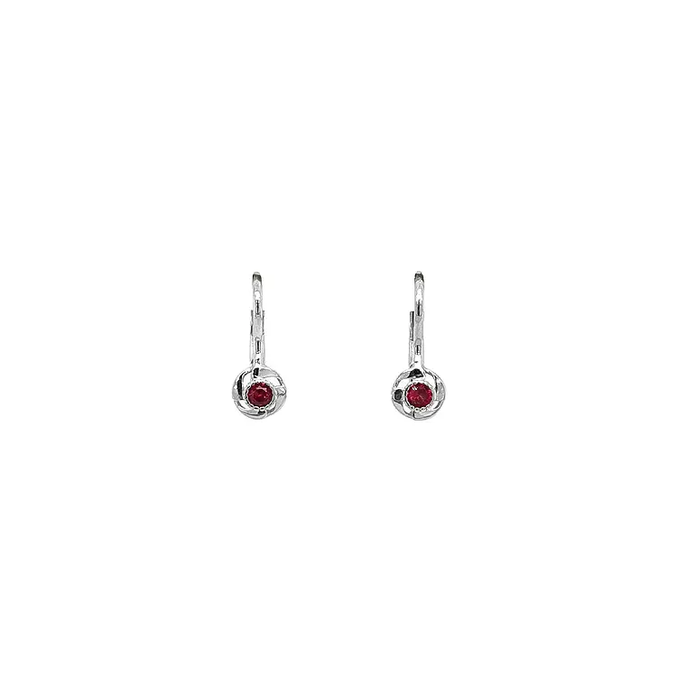 White Gold Ruby Earrings