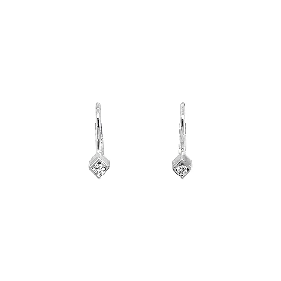 Earrings with White Gold Zircons