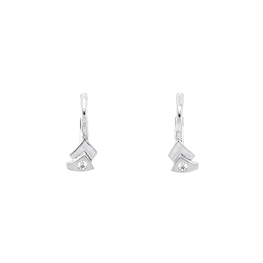 Earrings with White Gold Zircons