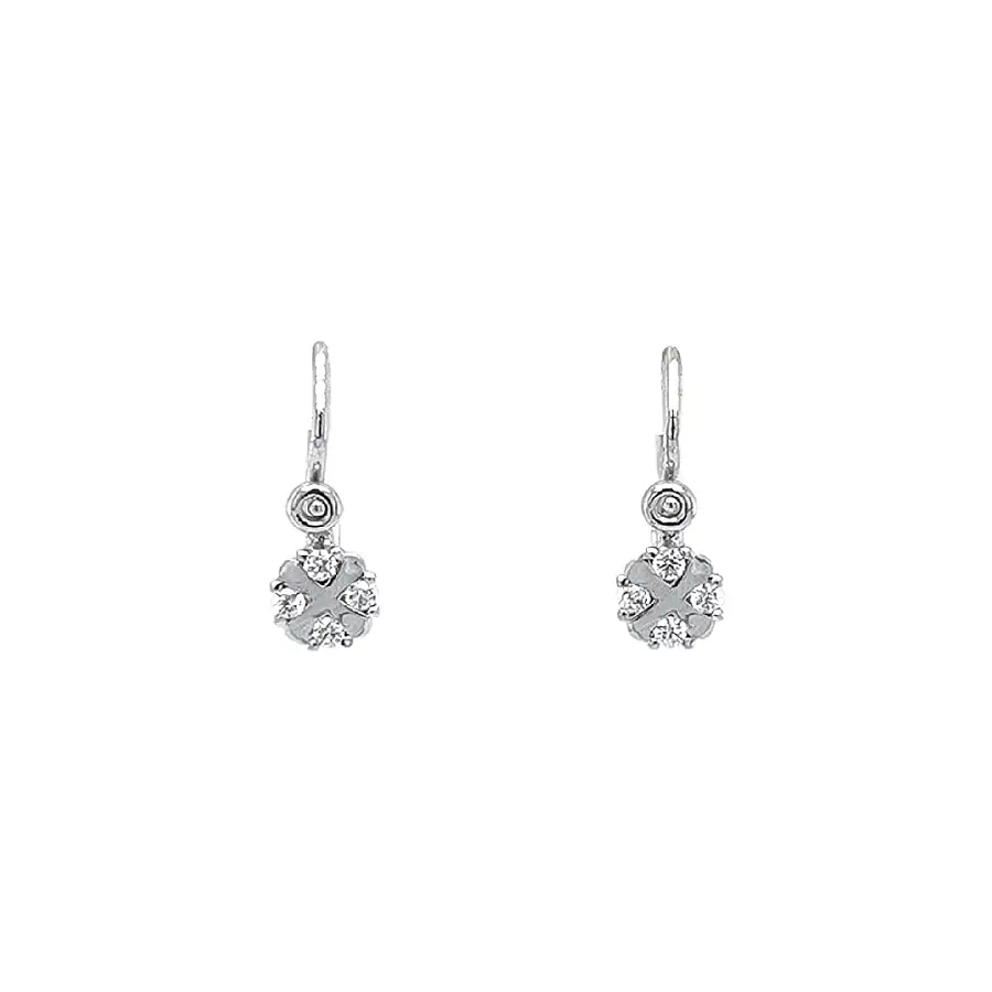 Children's Earrings with White Gold Zircons