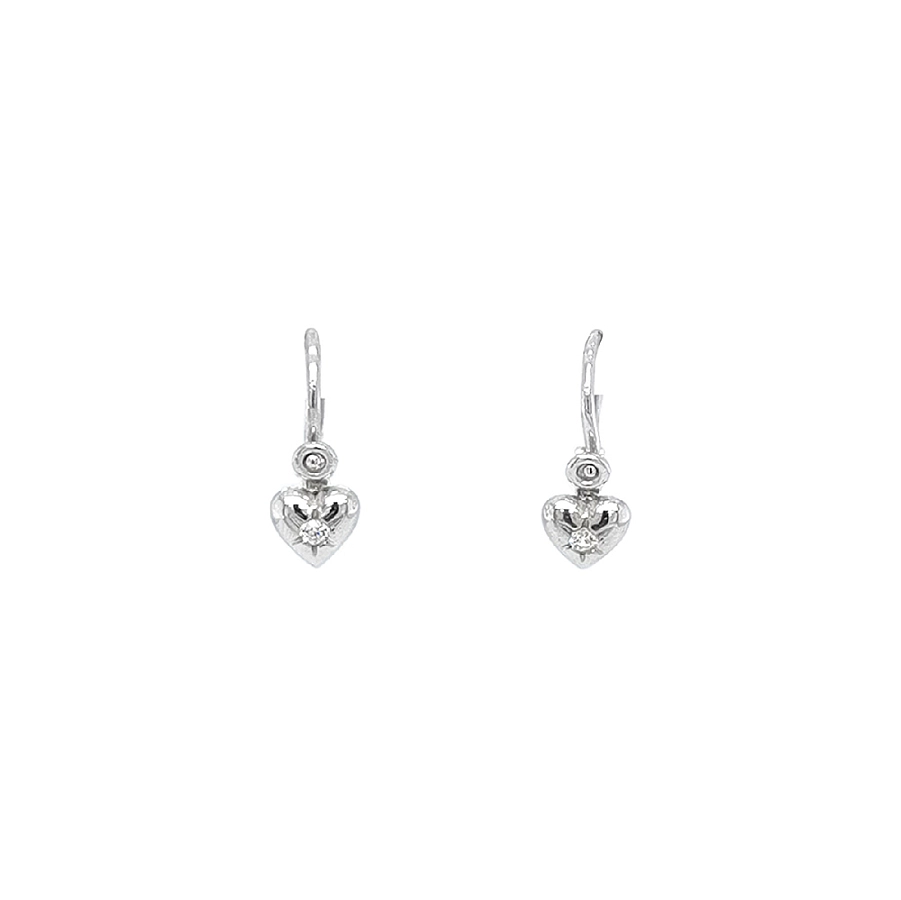 Children's Earrings Hearts with Zircons