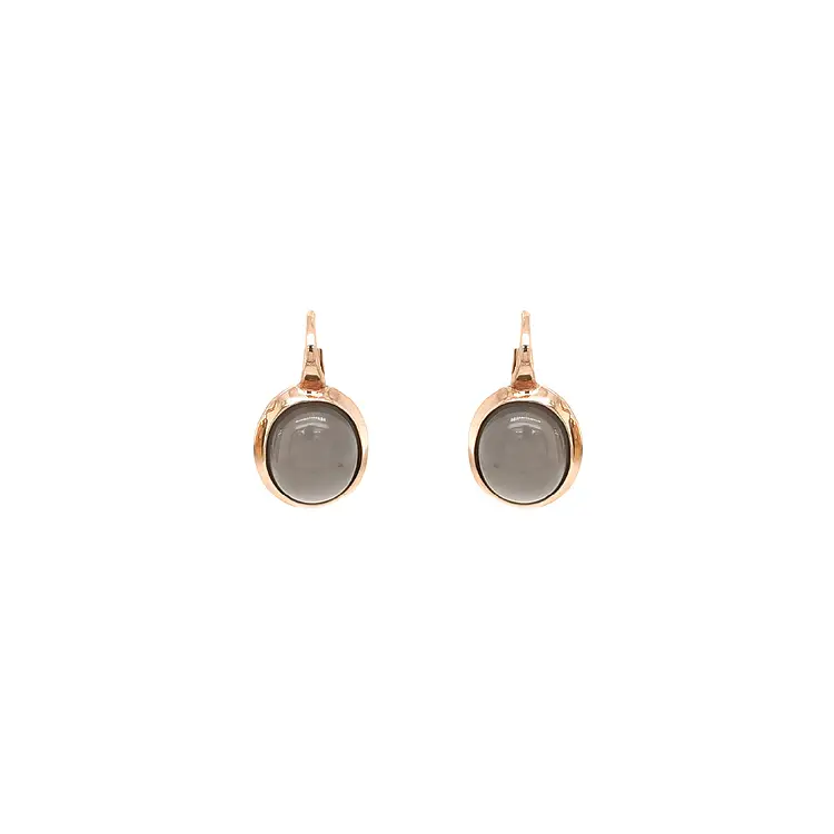 Gold Earrings with Quartz