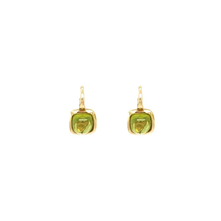 Gold Earrings with Peridot