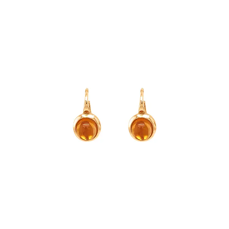 Gold Earrings with Quartz