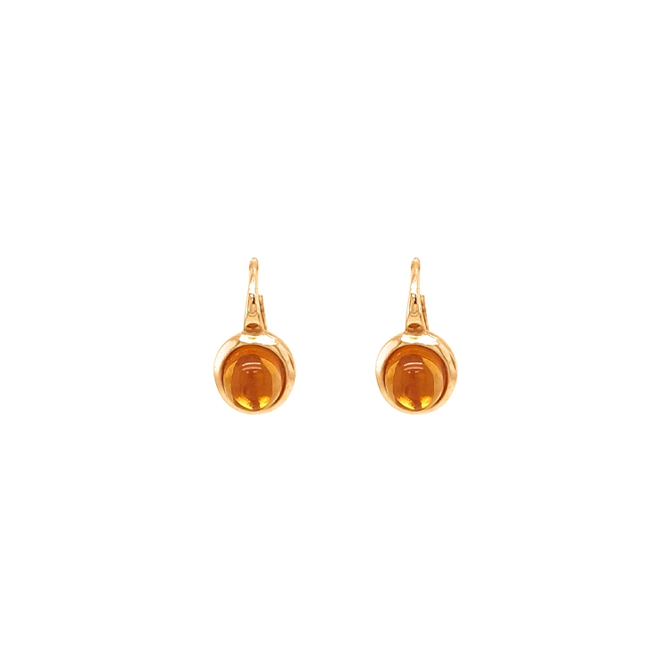 Gold Earrings with Quartz