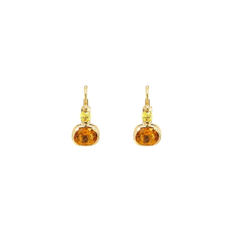 Gold Earrings with Zircons