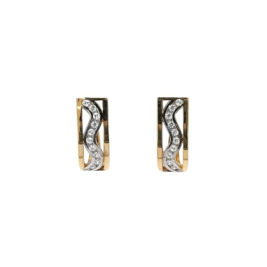 Gold Earrings with Zircons