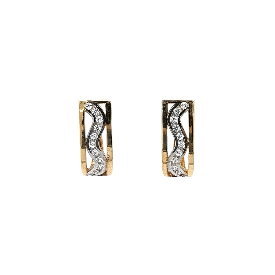 Gold Earrings with Zircons