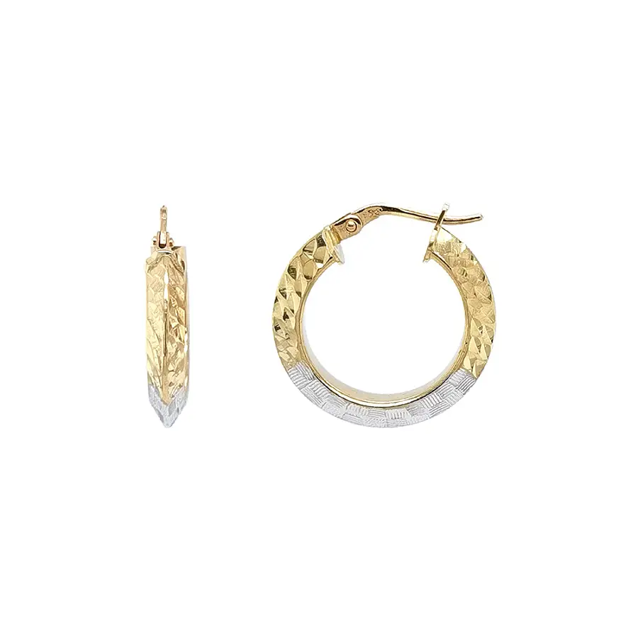 Elegant Hoop Earrings in Two-Tone Gold