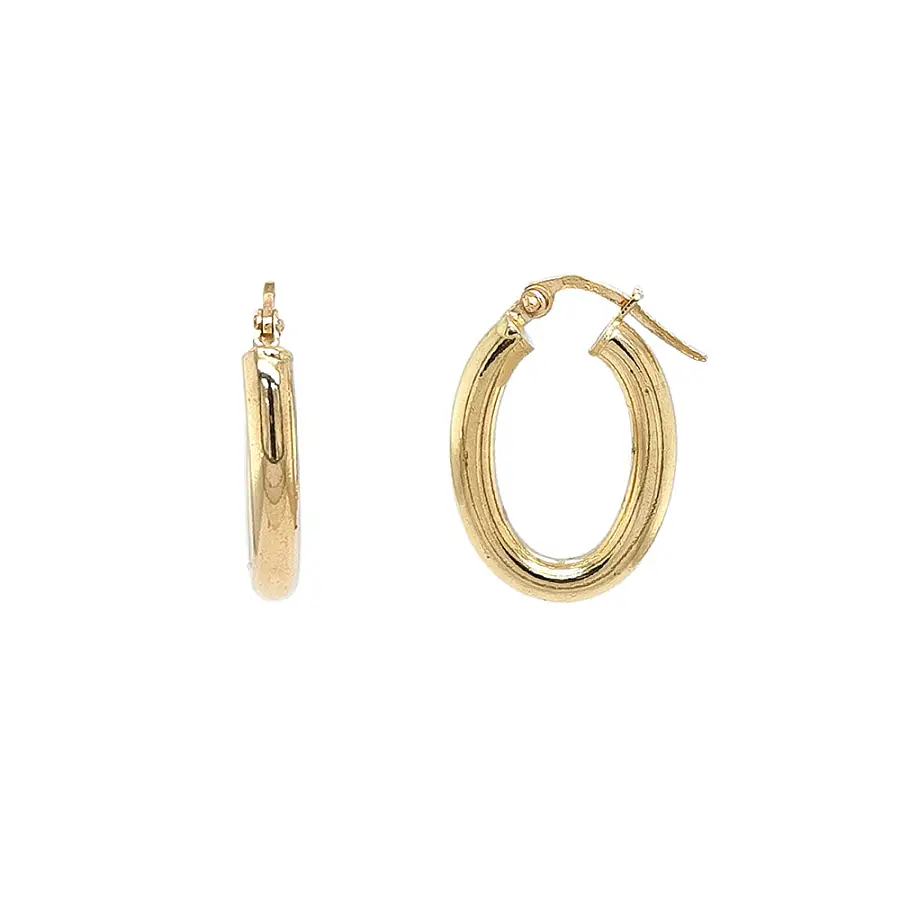 Elegant Yellow Gold Oval Earrings