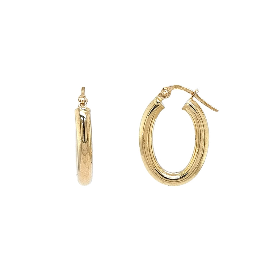 Elegant Yellow Gold Oval Earrings