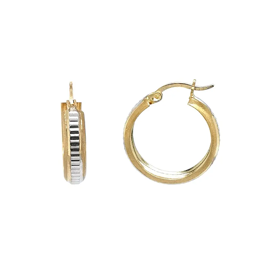 Elegant Two-Tone Gold Hoop Earrings