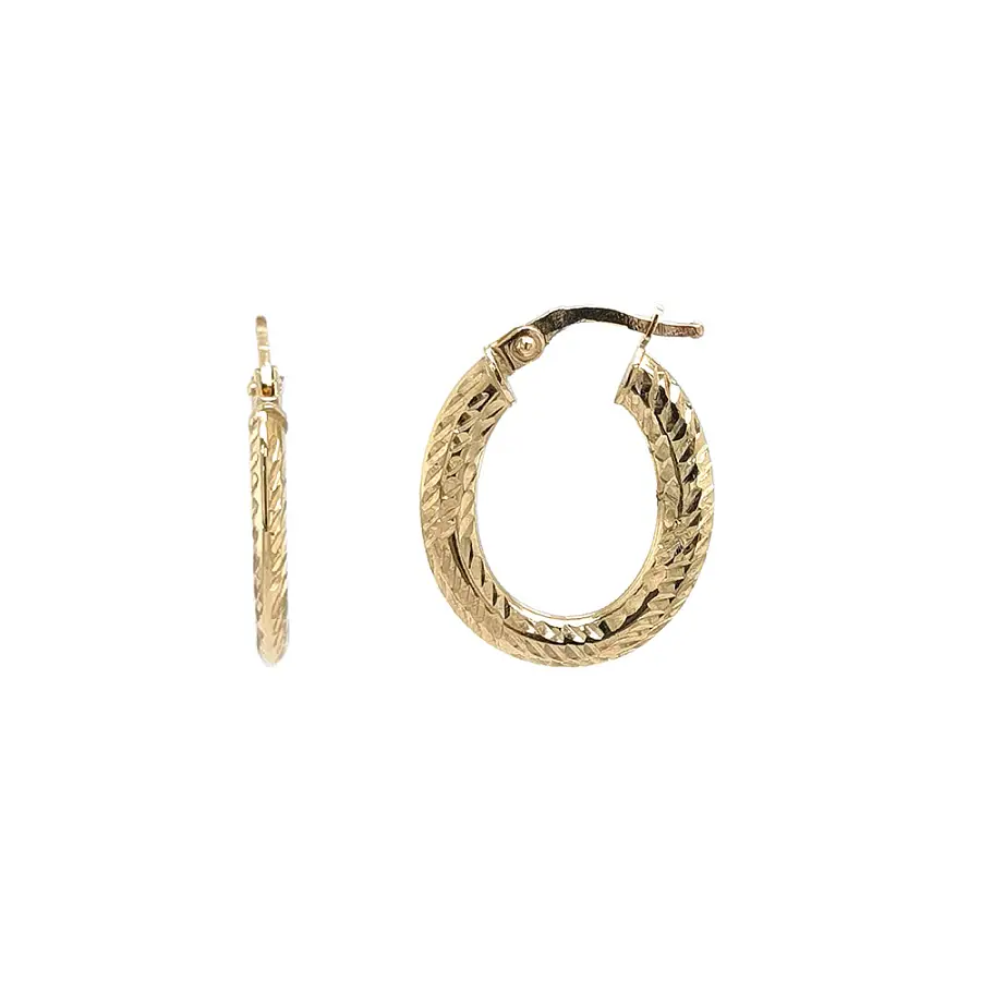 Elegant Yellow Gold Hoop Earrings with Delicate Pattern